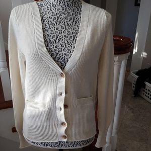 Aeropostale NEW basic cream cardigan size L